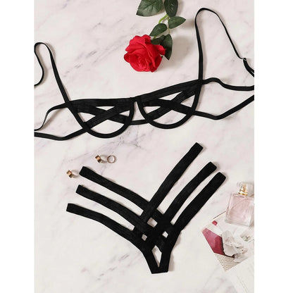 Ensemble Sexy de Lingerie Femme - Soutien-Gorge et Culotte