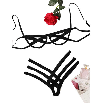 Ensemble Sexy de Lingerie Femme - Soutien-Gorge et Culotte